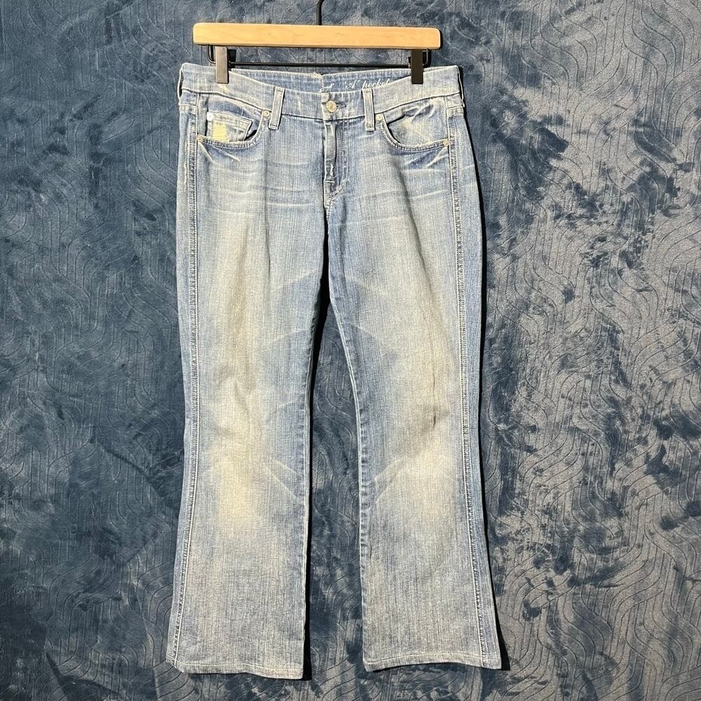 Vintage 7 Of All Man‎ Kind Bootcut Blue denim Jeans Made in USA Woman's Size 28